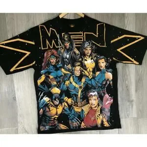 Marvel | Shirts | Vintage Crown 9s Marvel Xmen 2xl All Over Print Comic ...
